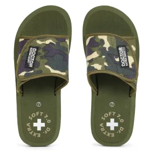 DOCTOR EXTRA SOFT D-53 Camo Ortho Care  Adjustable Strap Super Comfort Dr.Sliders Flipflops & Camouflaged House Slippers for Men’s and Boy’s Slides