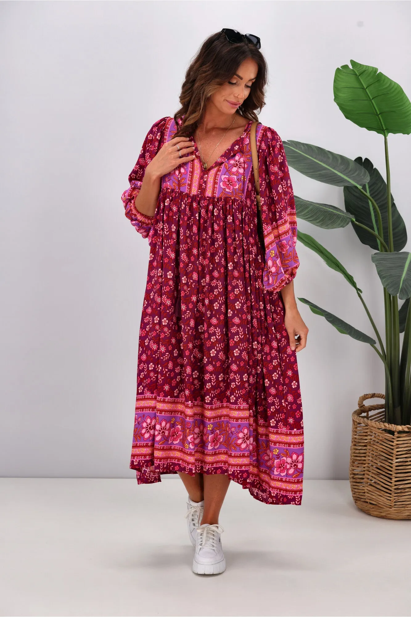 Dreamcatcher Brooke Midi Dress Pink Floral