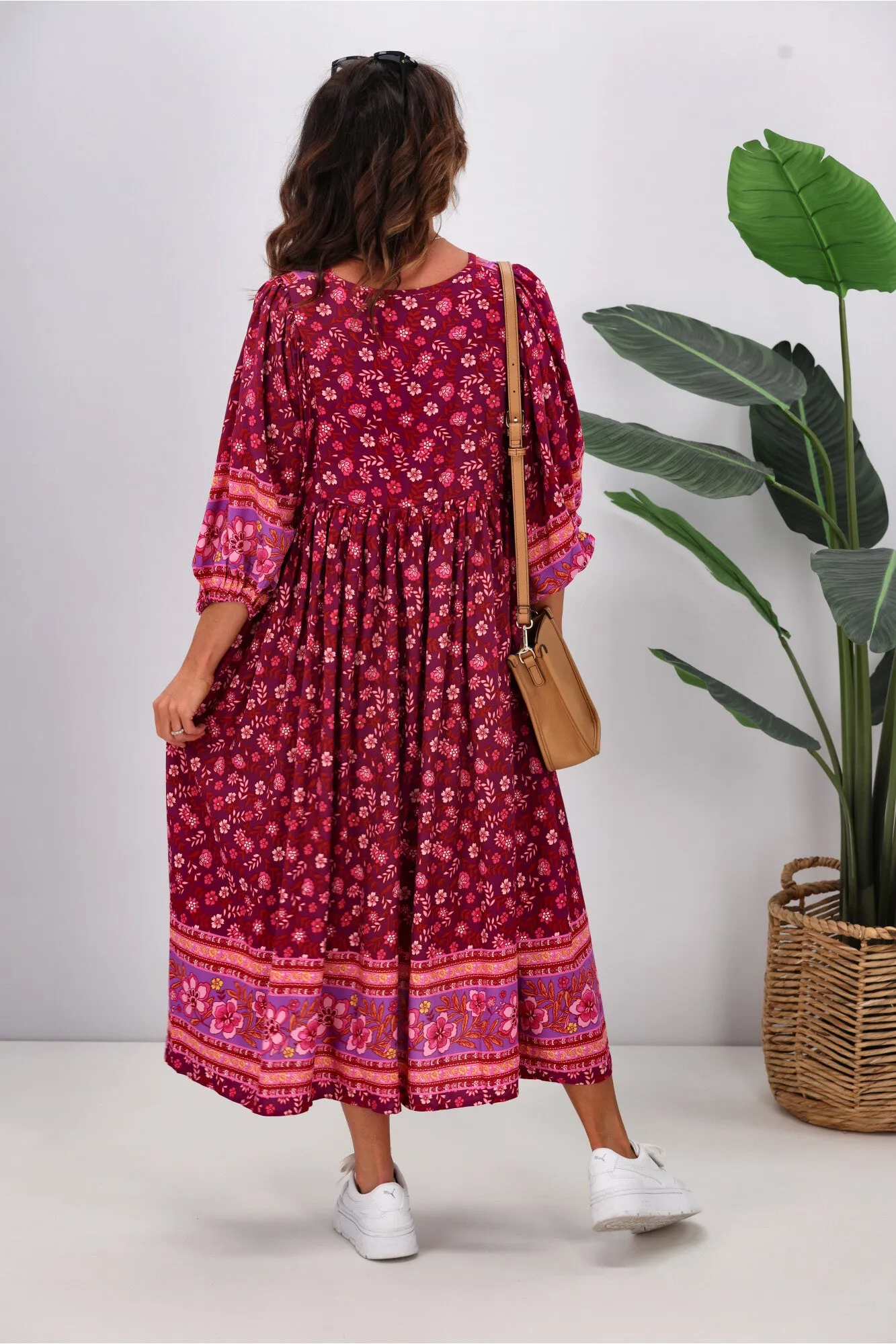 Dreamcatcher Brooke Midi Dress Pink Floral