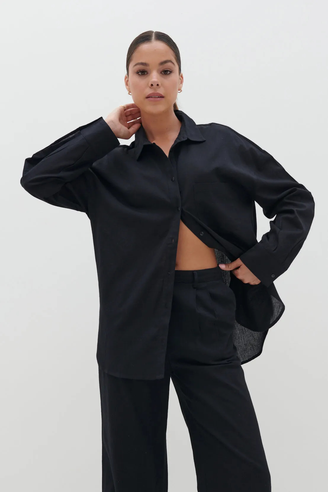 Emery Boxy Shirt - Black
