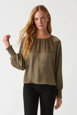 Fabi Smocked Sleeve Top