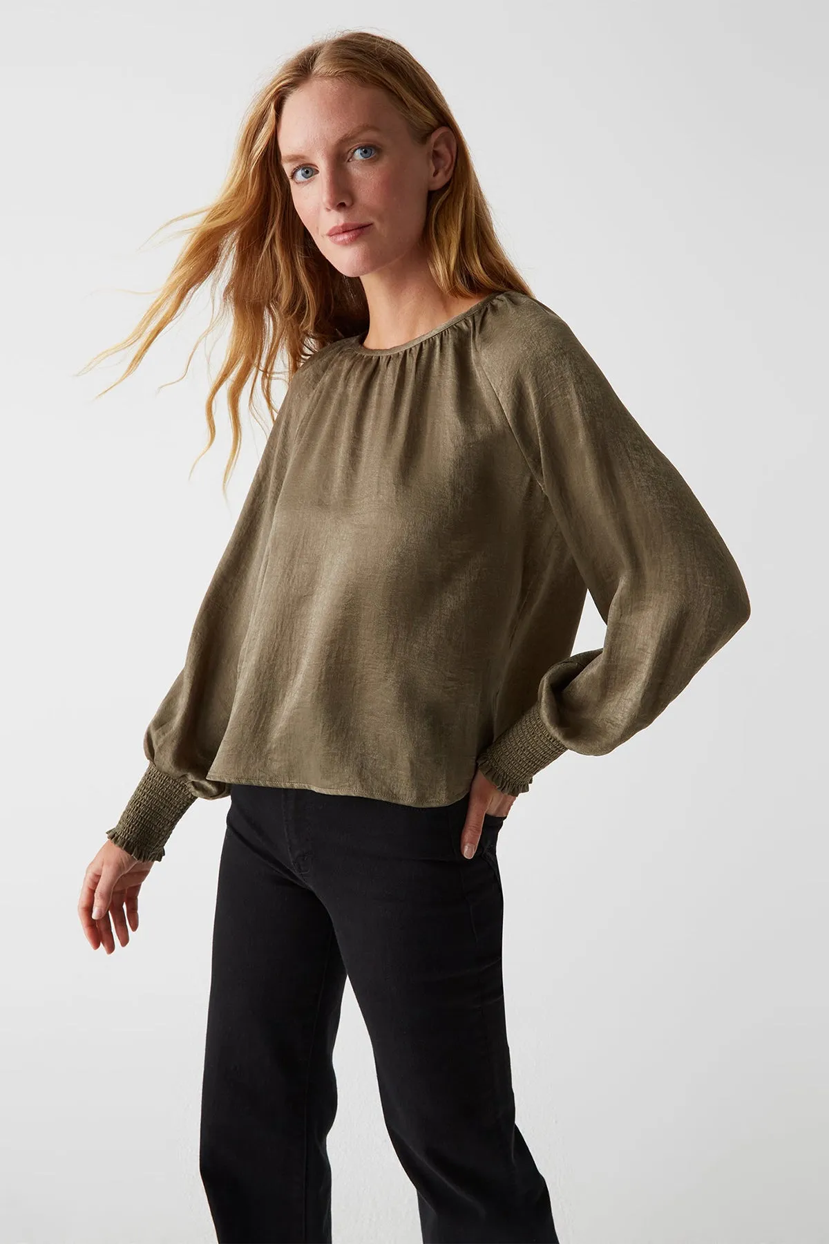 Fabi Smocked Sleeve Top