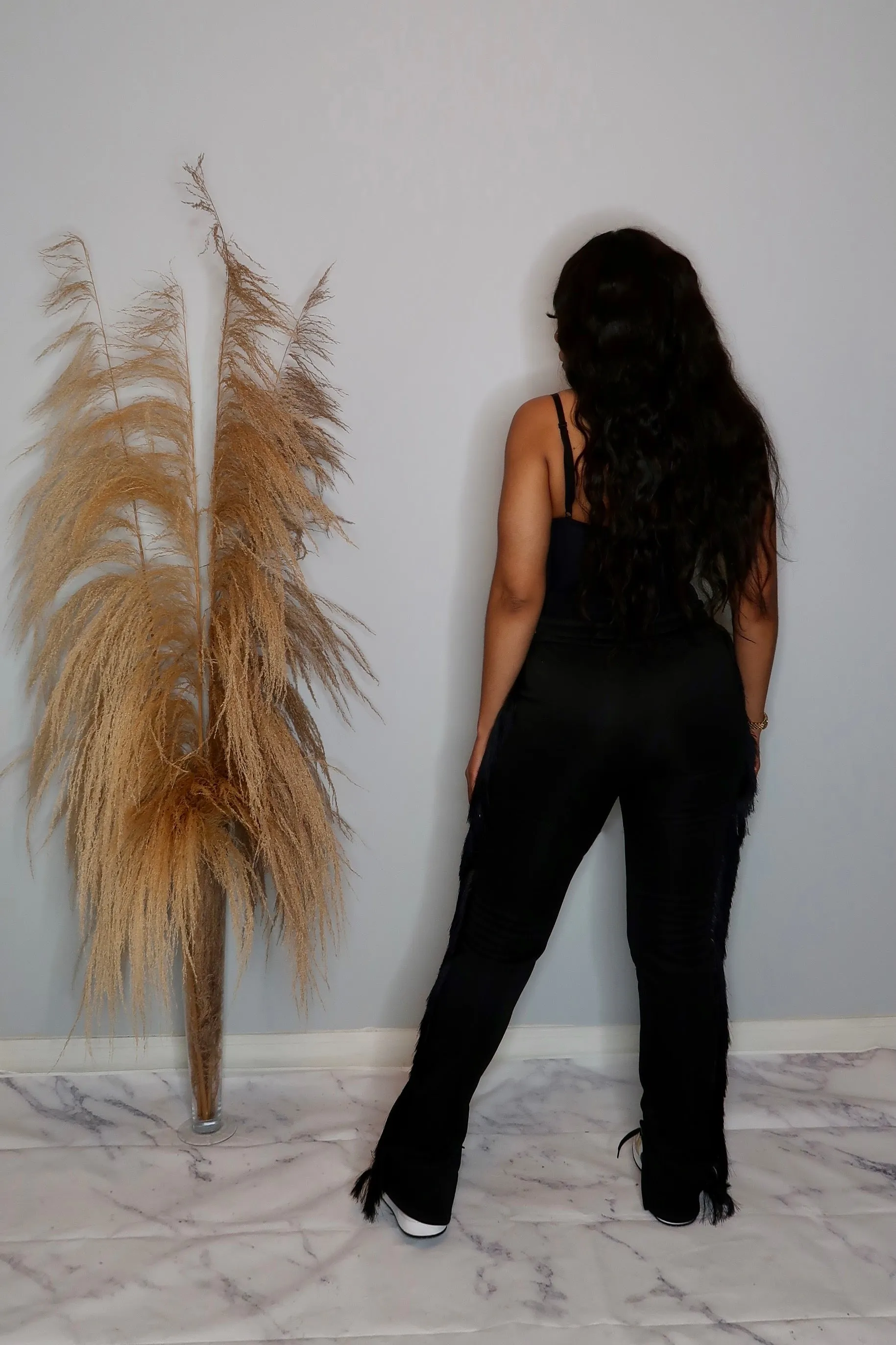 Fashion Fix Fringe Joggers- Black