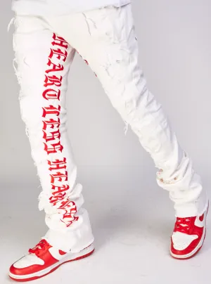 Focus Jeans - Heartless Stacked - White - 3559C