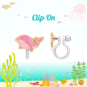 Girl Nation - CLIP ON Cutie Earrings- Dazzling Dolphin