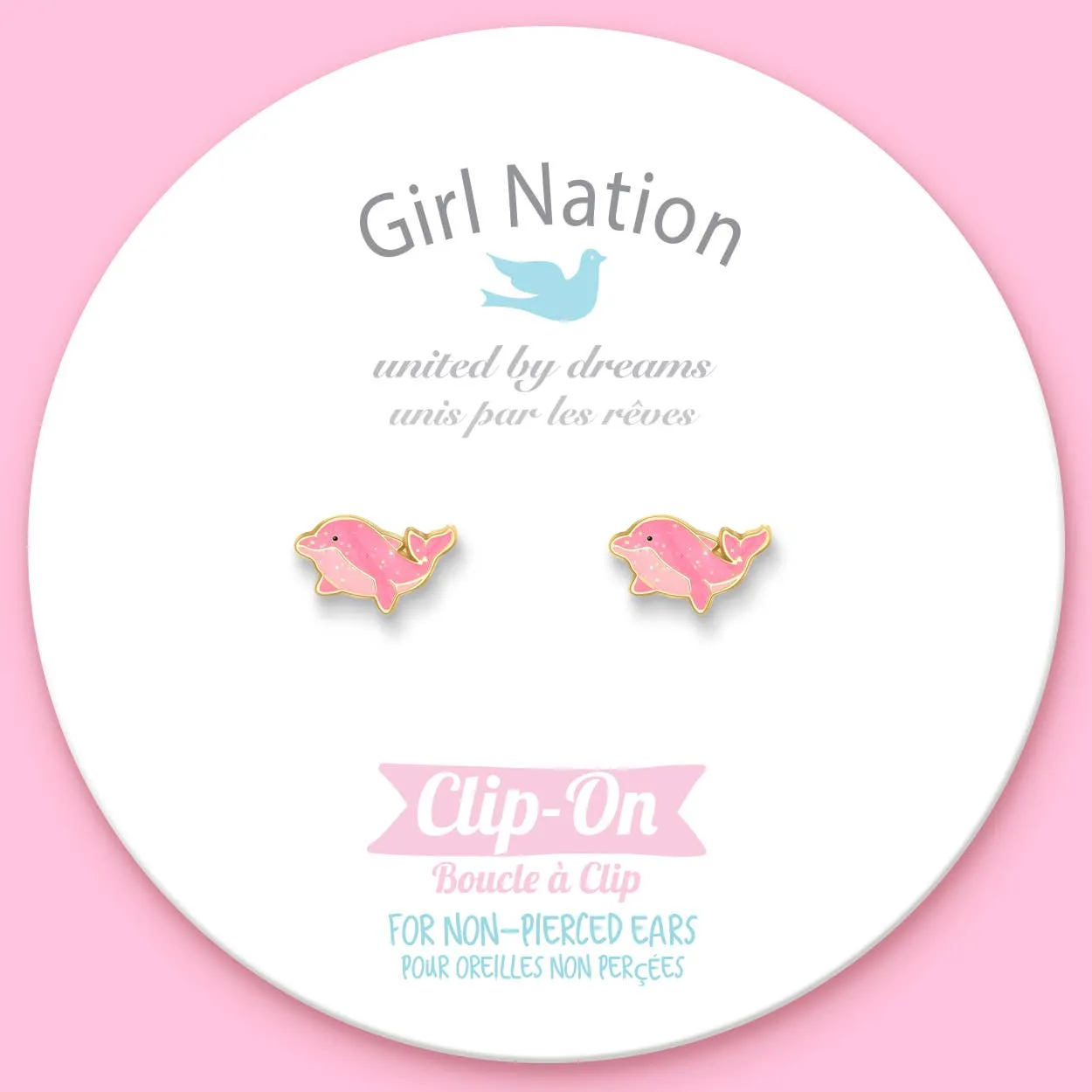 Girl Nation - CLIP ON Cutie Earrings- Dazzling Dolphin