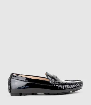 GRACEY Driving Moccasin in Black Patent
