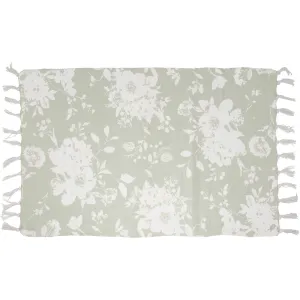 Green Floral Rug