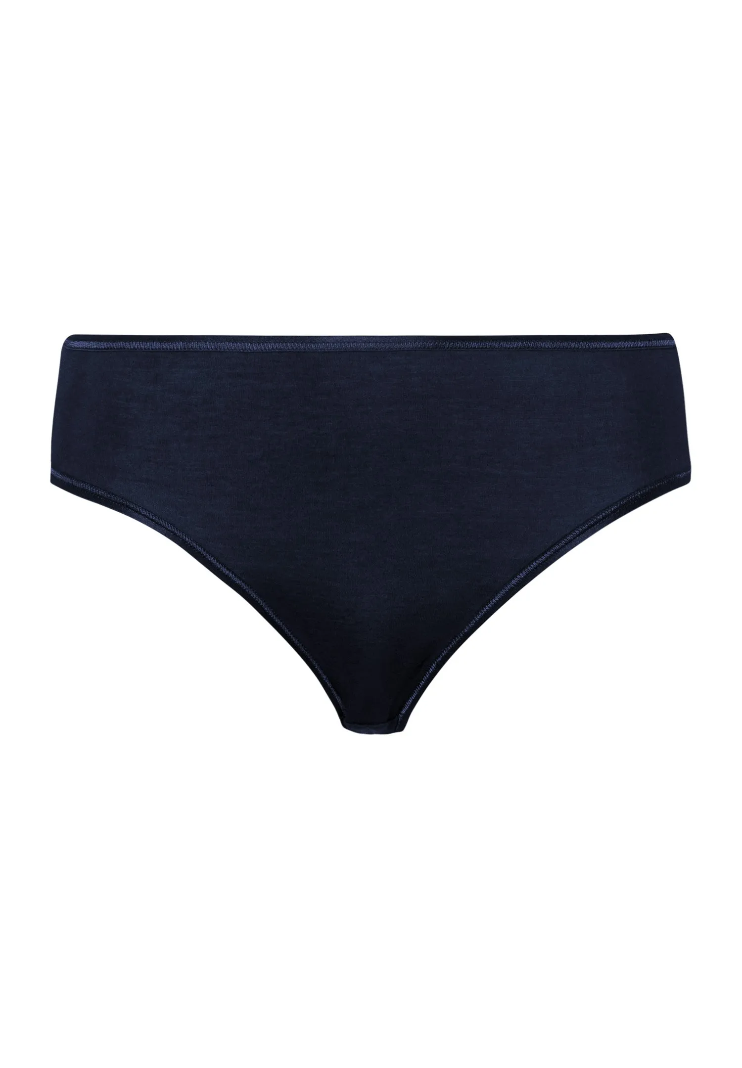 Hanro Cotton Seamless Midi (Hi Cut) Briefs - Deep Navy