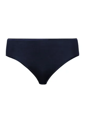 Hanro Cotton Seamless Midi (Hi Cut) Briefs - Deep Navy