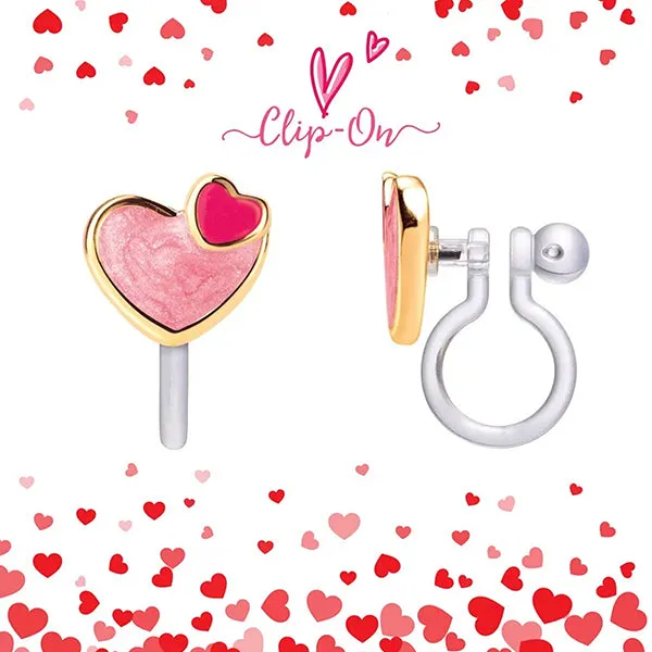 Heart 2 Heart Cutie Earrings by Girl Nation, Clip Ons & Studs