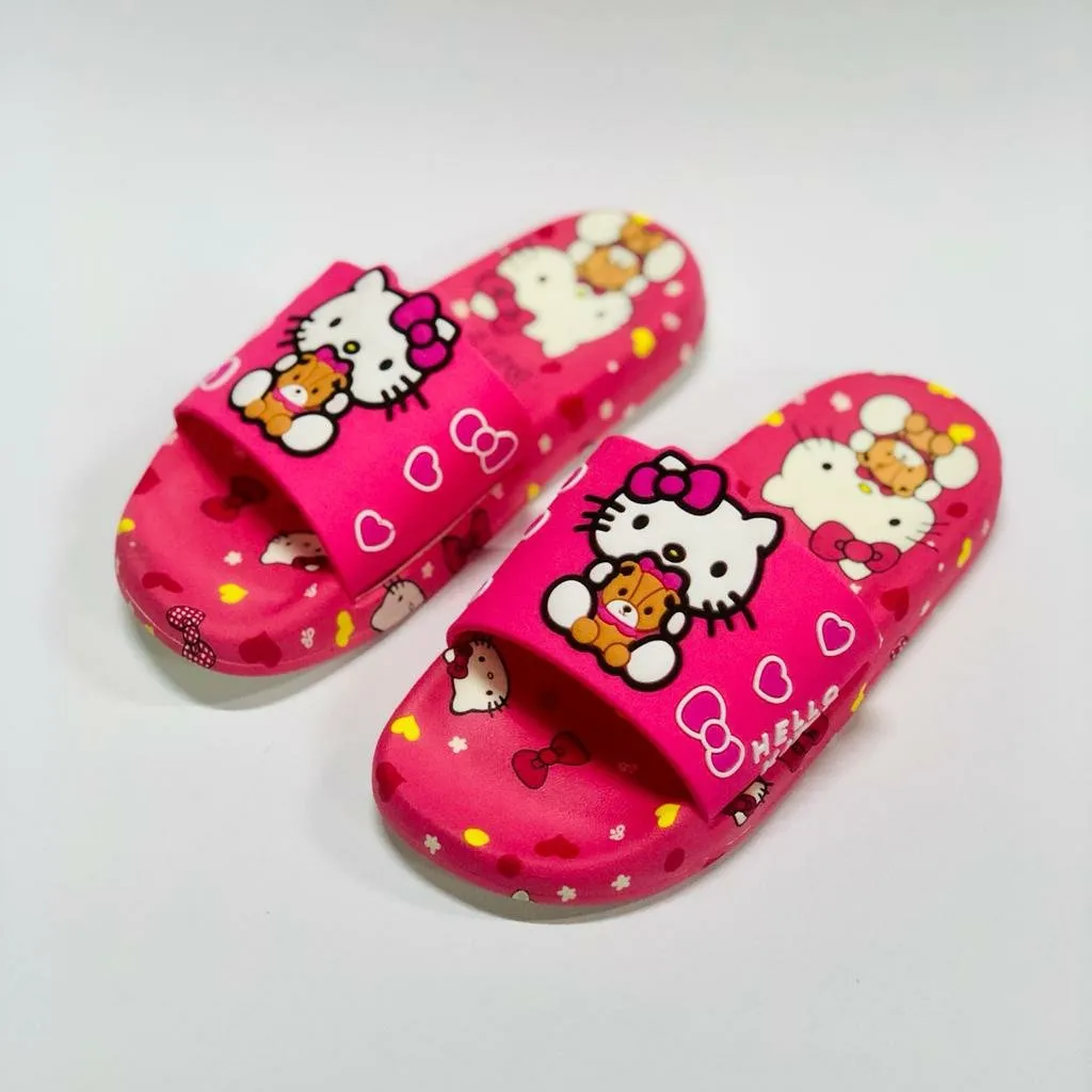 Hello Kitty With Bear Pink Slippers 7269