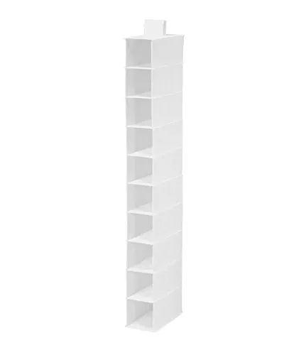 Honey-Can-Do SFT-01240 Hanging Shoe Organizer, White, 10-Shelf