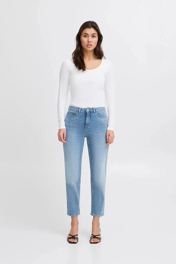 Ichi Twiggy Raven loose fit barrel jean Light Blue