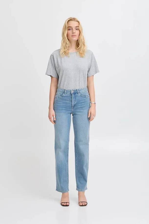 Ichi Twiggy straight leg jean Light Blue