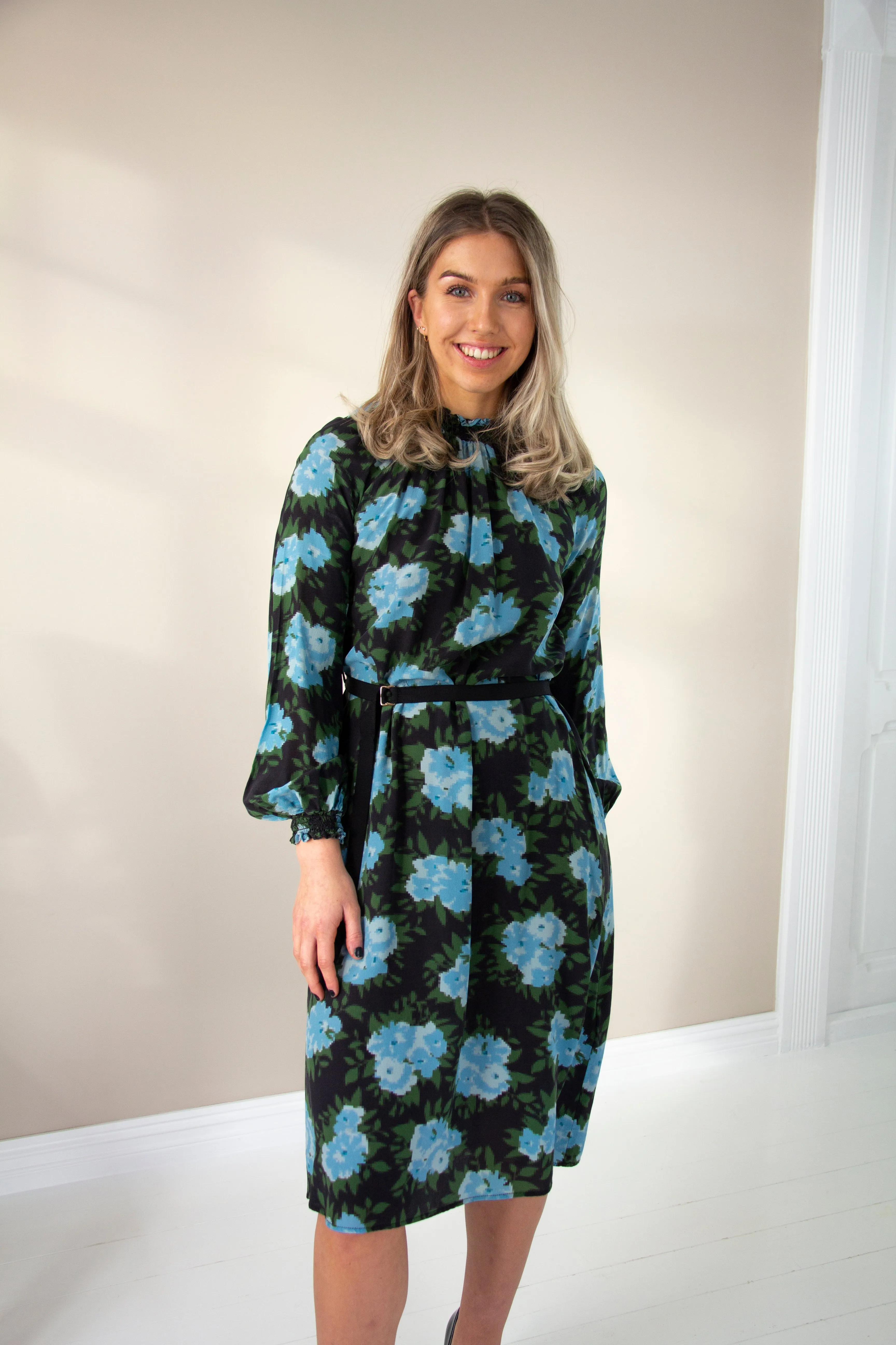 KATE SYLVESTER - Blue Flower Midi Dress