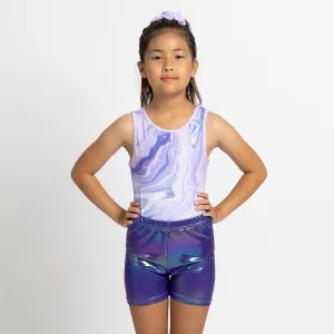 Lavender Marble Gymnastics Leotard Outfit Set Lavender Marble Gymnastics Leotard Outfit Set