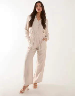 Linen Shirt and Flare Trouser Set