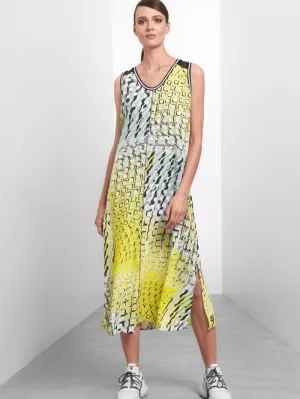 Marc Cain Sports Long Sleeveless A Line Dress In Soft Sage WS 21.16 W30 Col 509