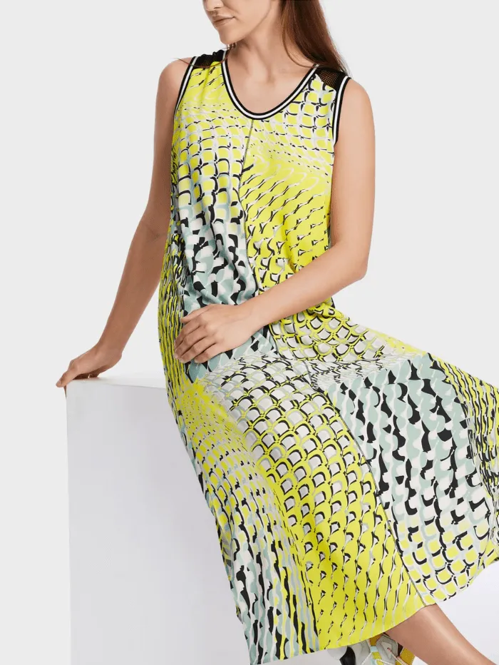 Marc Cain Sports Long Sleeveless A Line Dress In Soft Sage WS 21.16 W30 Col 509