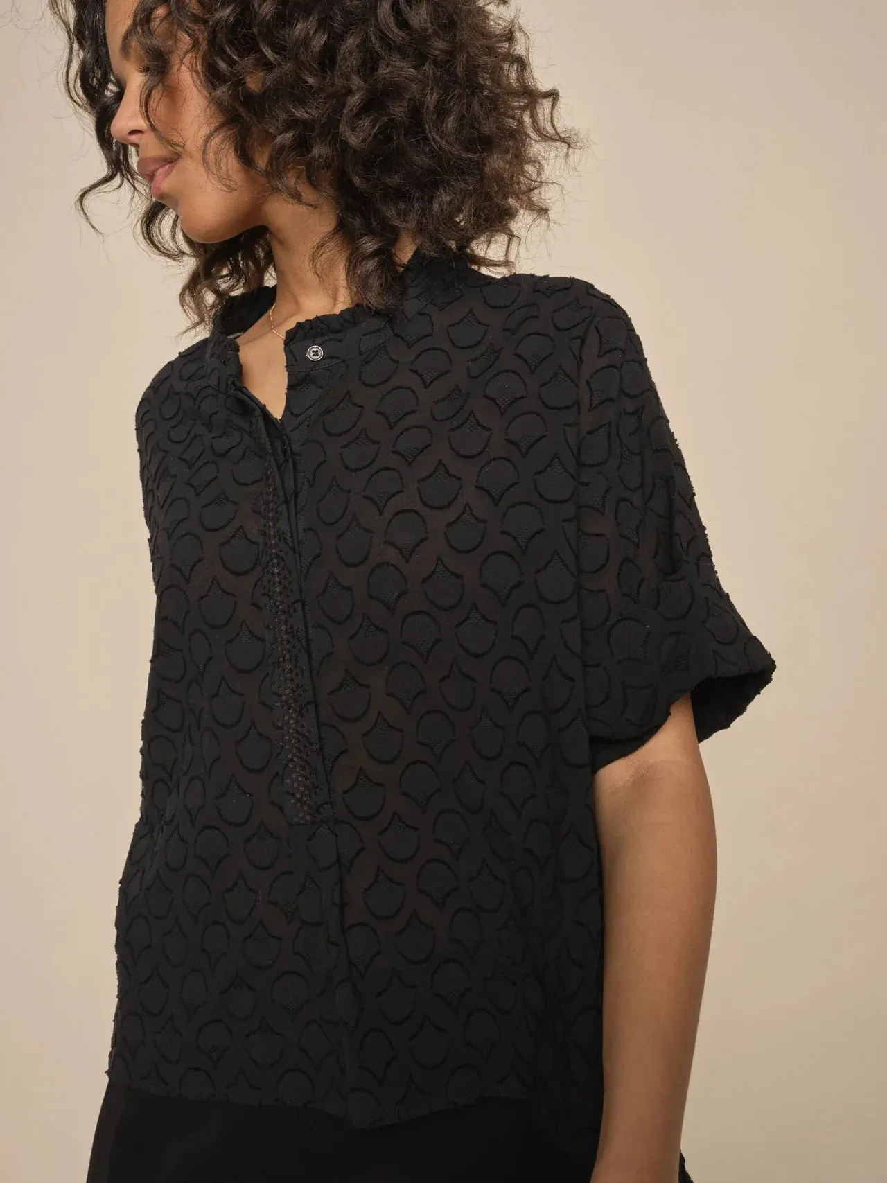 Mos Mosh Toba Jacquard Voile Blouse