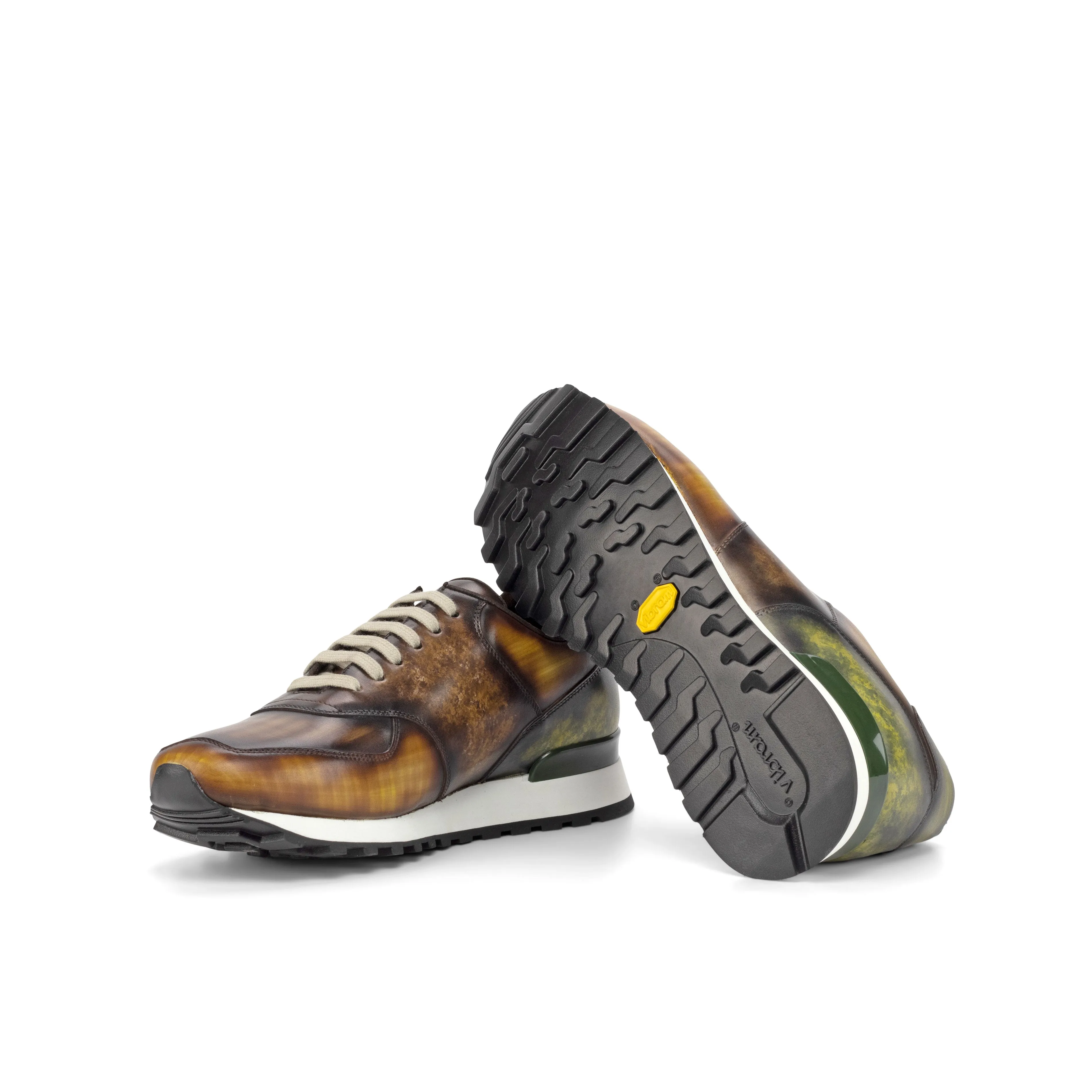 Multi-Patterned Patina Jogger Sneakers
