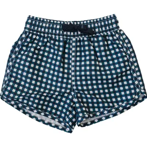 Navy Gingham Swim Shorts Navy Gingham Swim Shorts