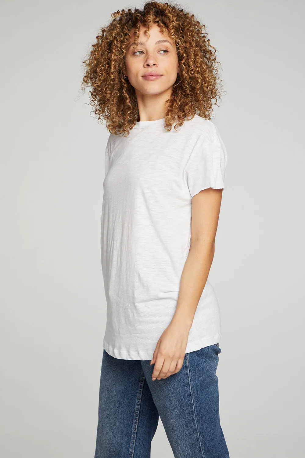 Oversized Crew Tee -white