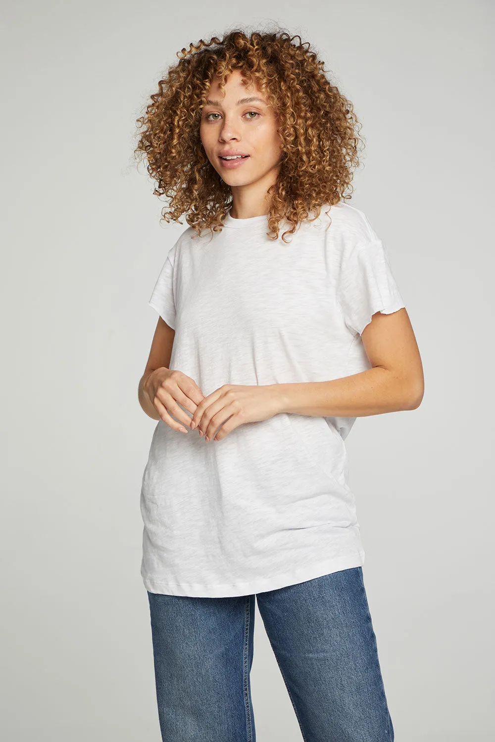 Oversized Crew Tee -white
