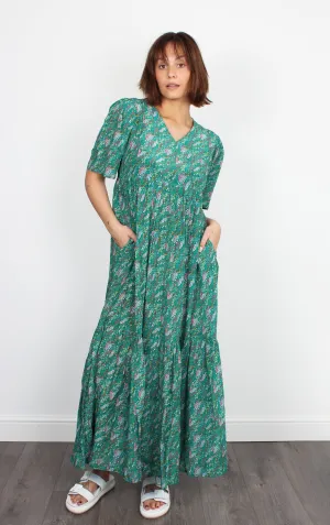 PPL Pamela Dress in Wild Flowers 03 in Green