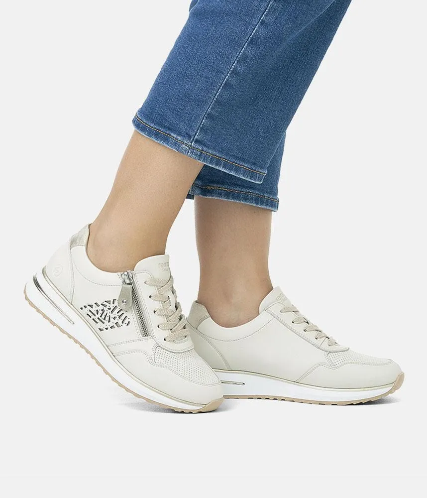 Remonte Fashionable Beige Combi Wedge Sneaker