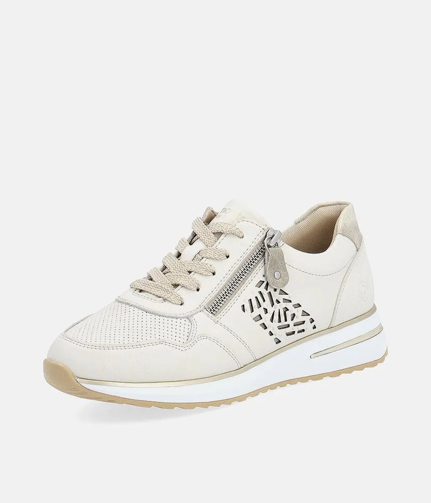 Remonte Fashionable Beige Combi Wedge Sneaker