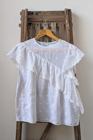 Sorani White Ruffle Blouse