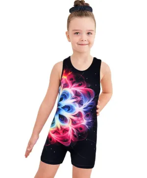 Sparkly Flower Diamond Pattern Biketard Unitard for Girls Sparkly Flower Diamond Pattern Biketard Unitard for Girls