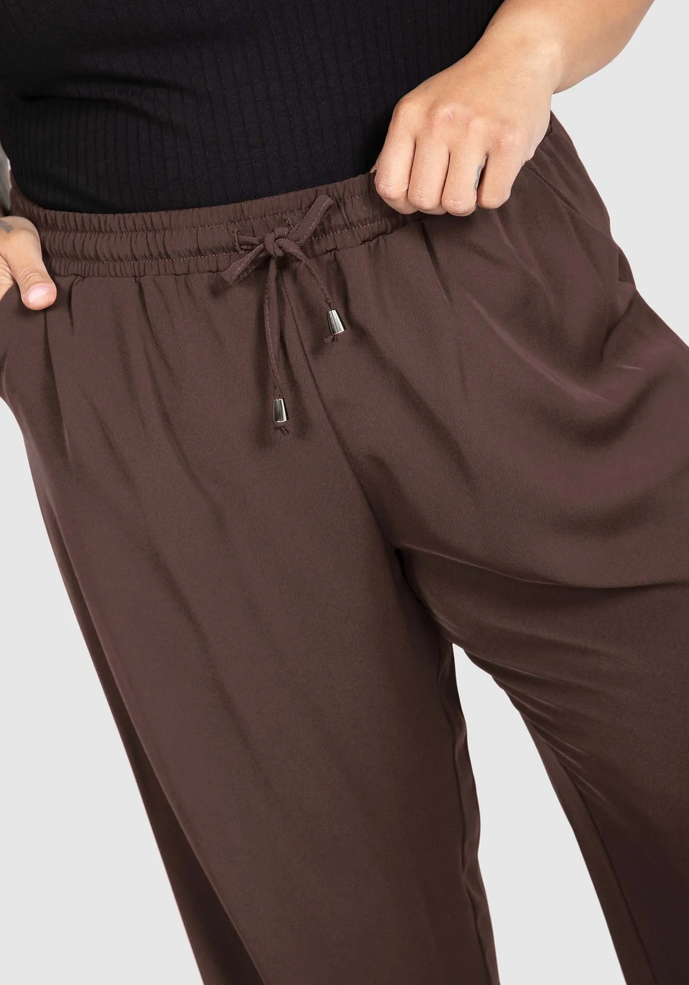 Stella Wide Leg Pant   - Chocolate