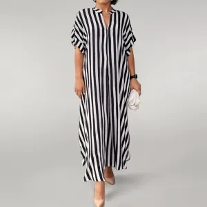Sylis | Timeless Striped V-Neck Dress