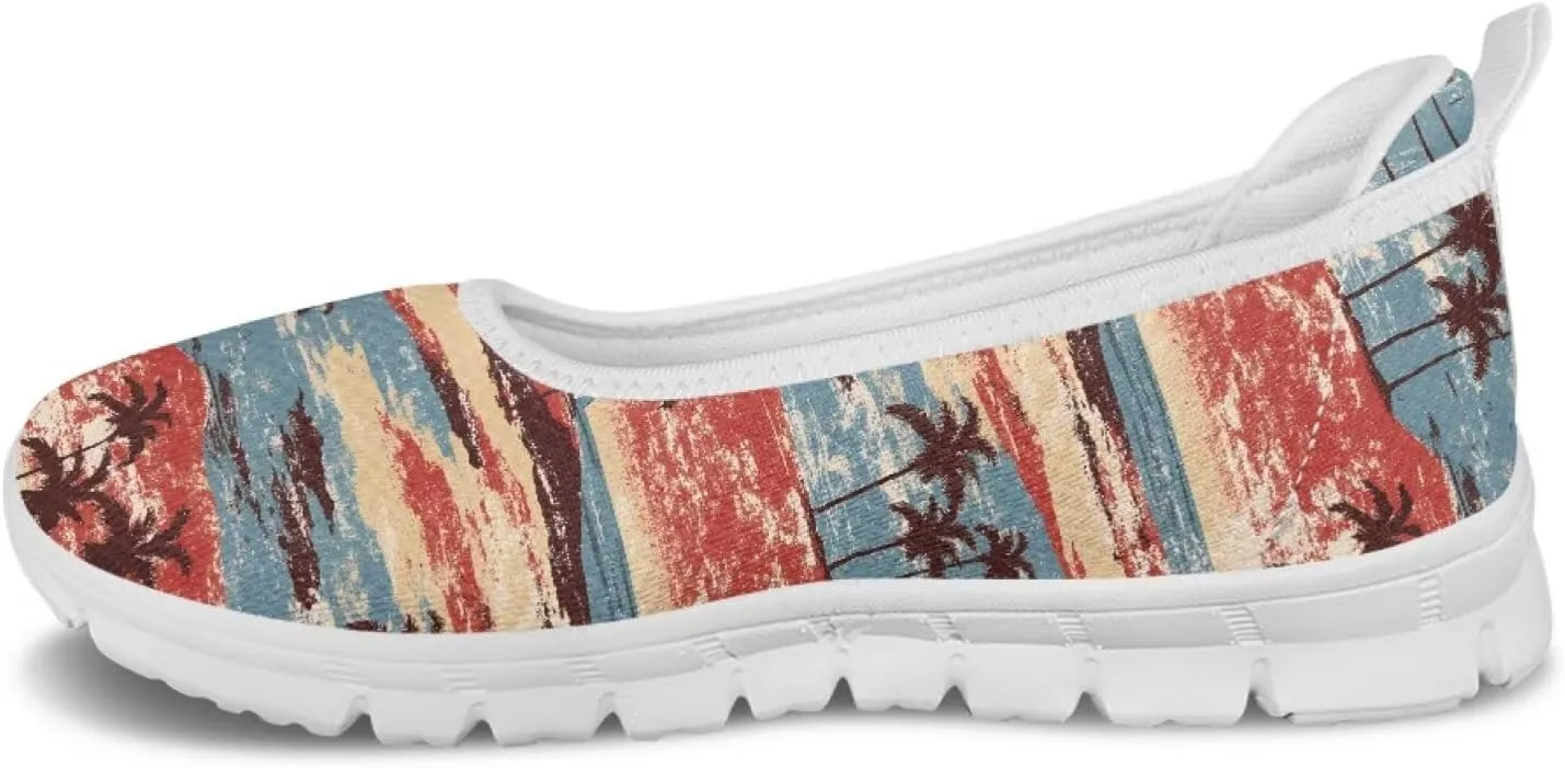 Tropical Hawaii Slip On Womens Orthopedic Arch Support Diabetes Foam Shoes Walking Anti-Skid Loafers
