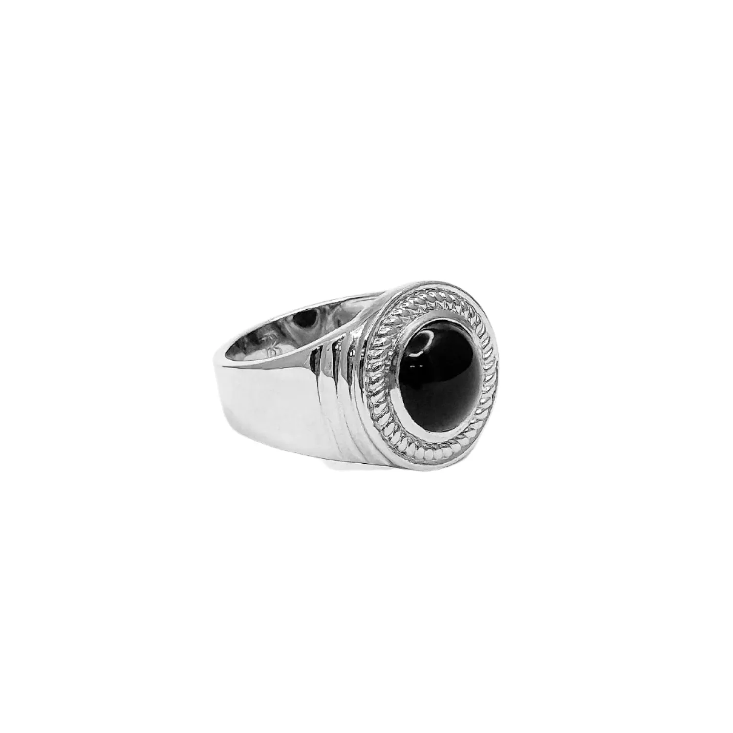 Vintage Nautical Signet Ring with Black Onyx Gemstone