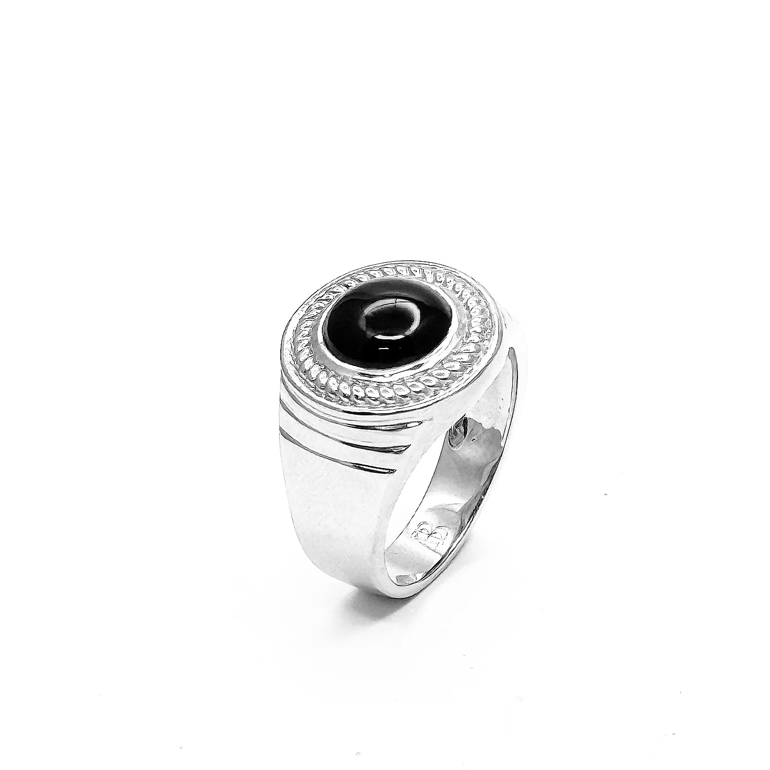 Vintage Nautical Signet Ring with Black Onyx Gemstone