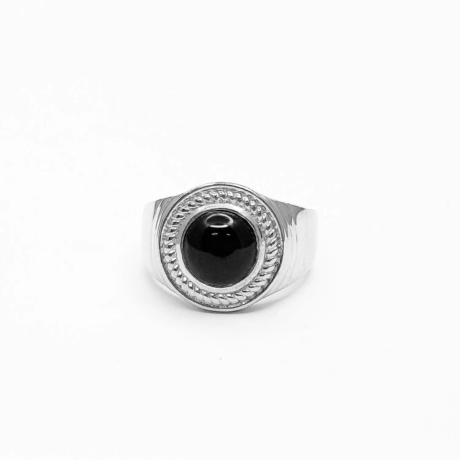 Vintage Nautical Signet Ring with Black Onyx Gemstone