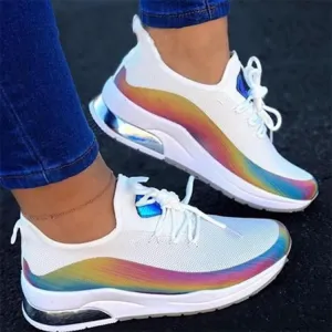 Women Mesh Air-Cushion Flat Anti-Slip Sneaker Shoes