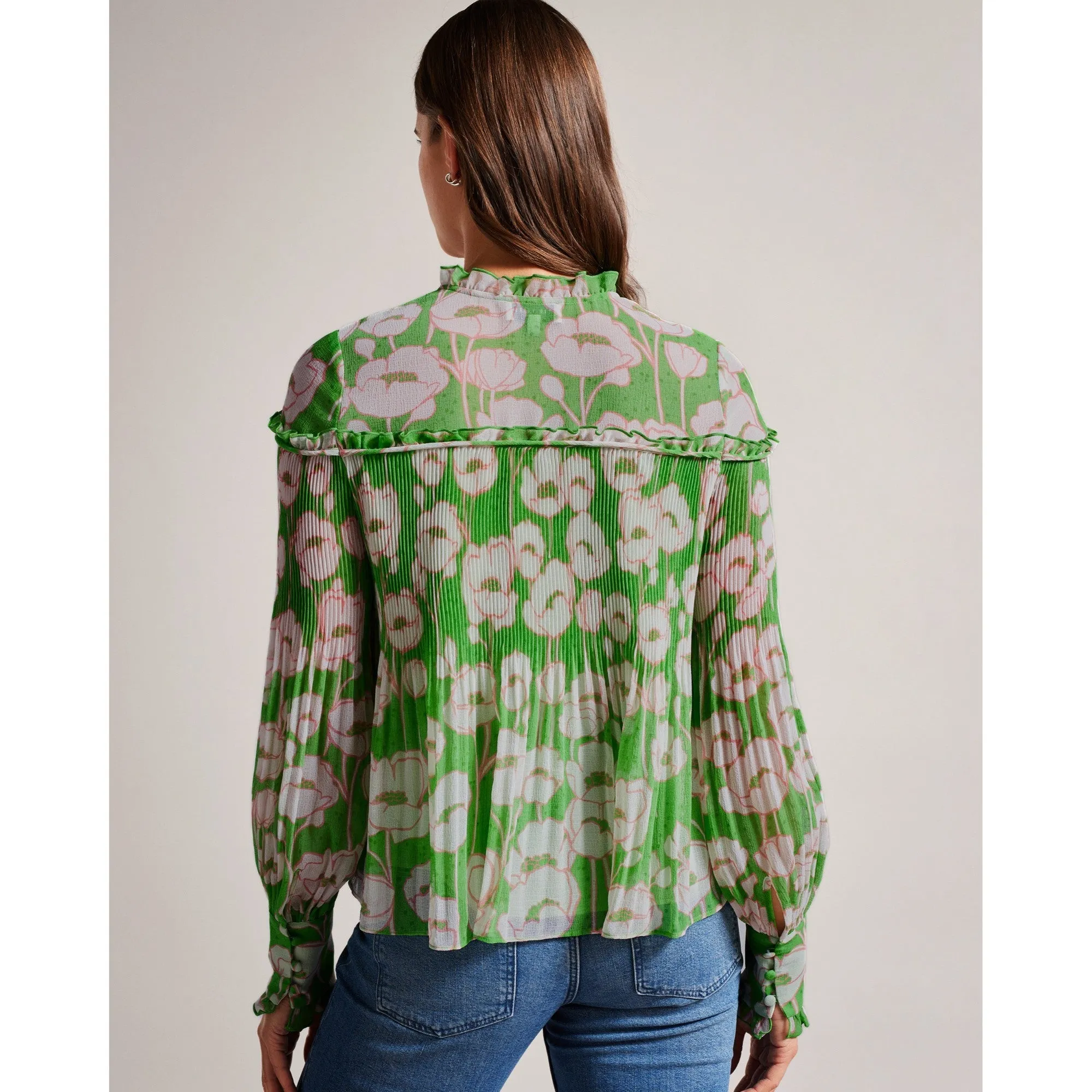 Women Wmb-Ellerie-Swing Blouse With Blouson Sleeve - Green