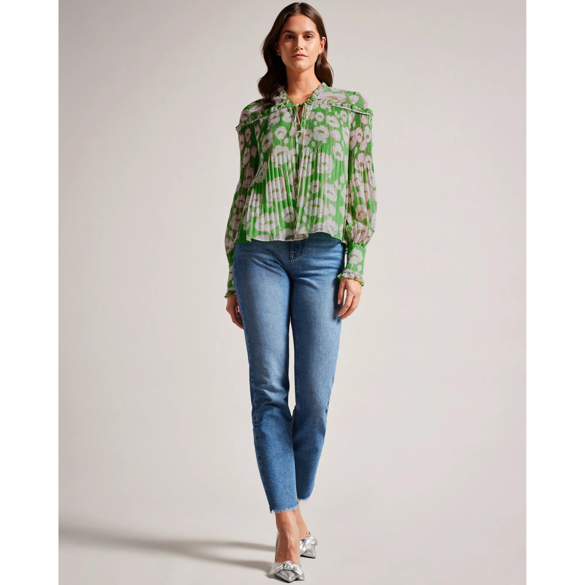 Women Wmb-Ellerie-Swing Blouse With Blouson Sleeve - Green