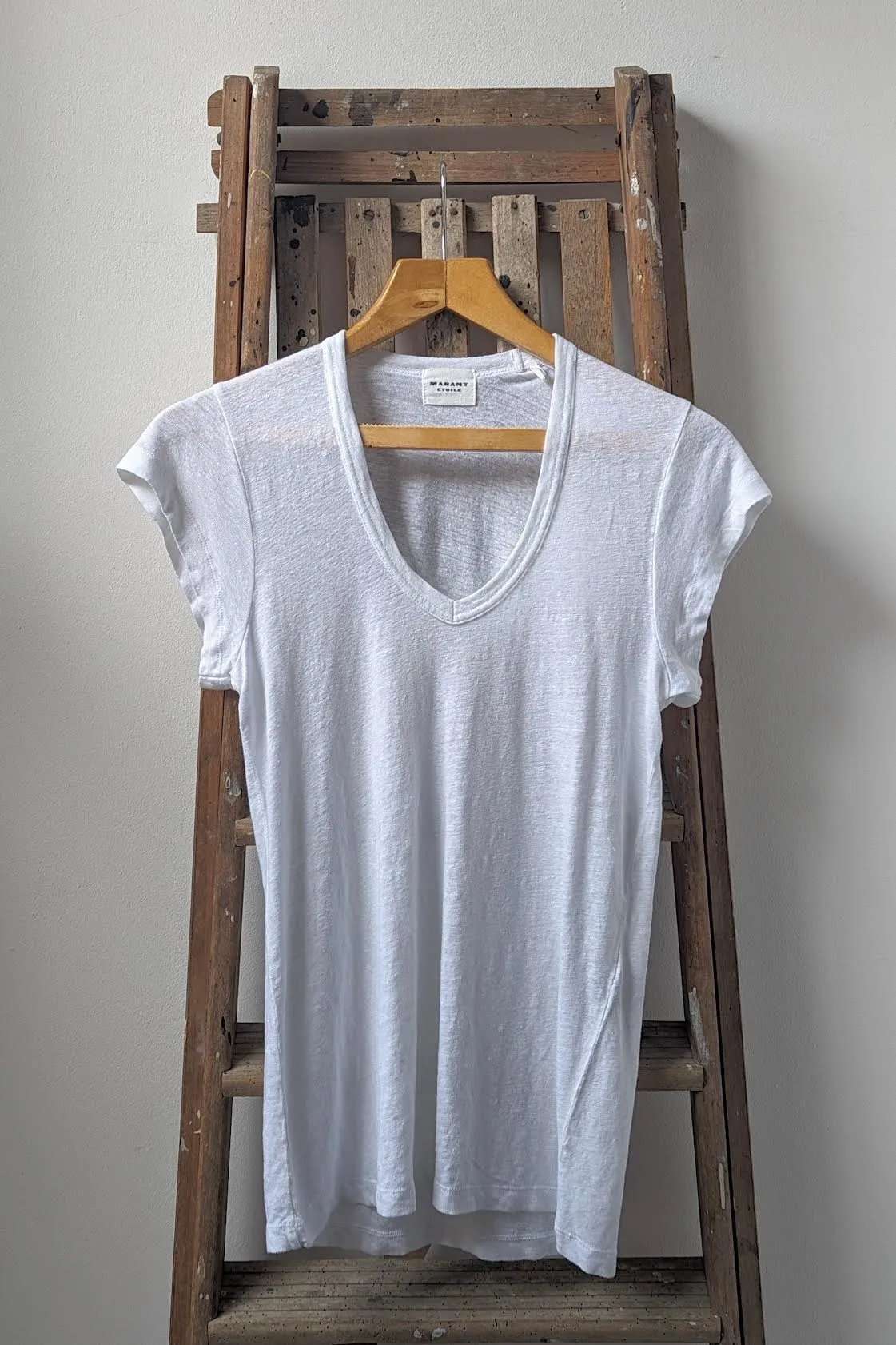 Zankou White Linen T-Shirt